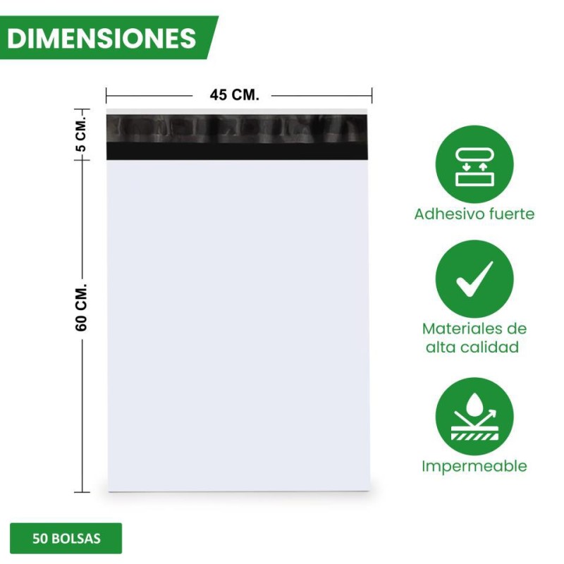 B  ENVIO SEMIGRANDE BLANCA 45X60 5 50U/P 8 P/C