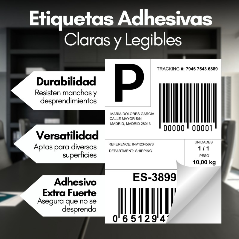 ETIQUETA DIN A4, 2 ETIQUETAS/HOJA MEDIDA 210X148 ESTUCHE DE 100 HOJAS