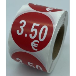 ETIQUETA ADHESIVA 3 50 € 500 UND/ ROLLO 6X6 R/CA