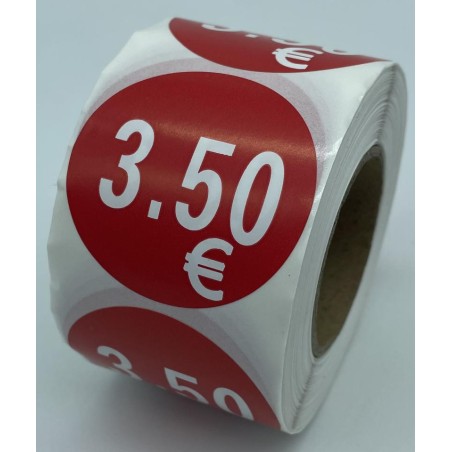 ETIQUETA ADHESIVA 3 50 € 500 UND/ ROLLO 6X6 R/CA