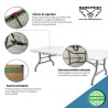 MESA PLEGABLE 180X70X74  BLANCA
