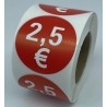 ETIQUETA ADHESIVA 2 5 € 500 UND/ ROLLO 6X6 RLL/CAJ