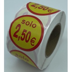 ETIQUETA ADHE SOLO 2 50 € 500 UND/ ROLLO 6X6 R/CA