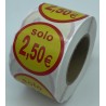 ETIQUETA ADHE SOLO 2 50 € 500 UND/ ROLLO 6X6 R/CA