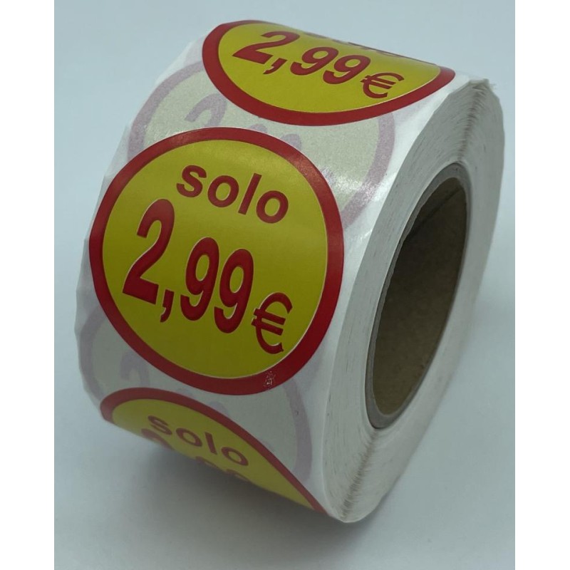 ETIQUETA ADHE SOLO 2 99 € 500 UND/ ROLLO 6X6 R/CA