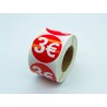 ETIQUETA ADHESIVA 3 € 500 UND/ ROLLO 6X6 ROLLOS CA